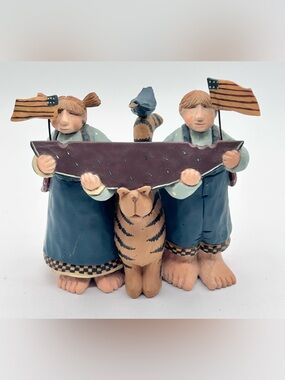 Williraye Studio WW2742 Boy Girl Watermelon Slice Cat Bird Folk Art Americana 99